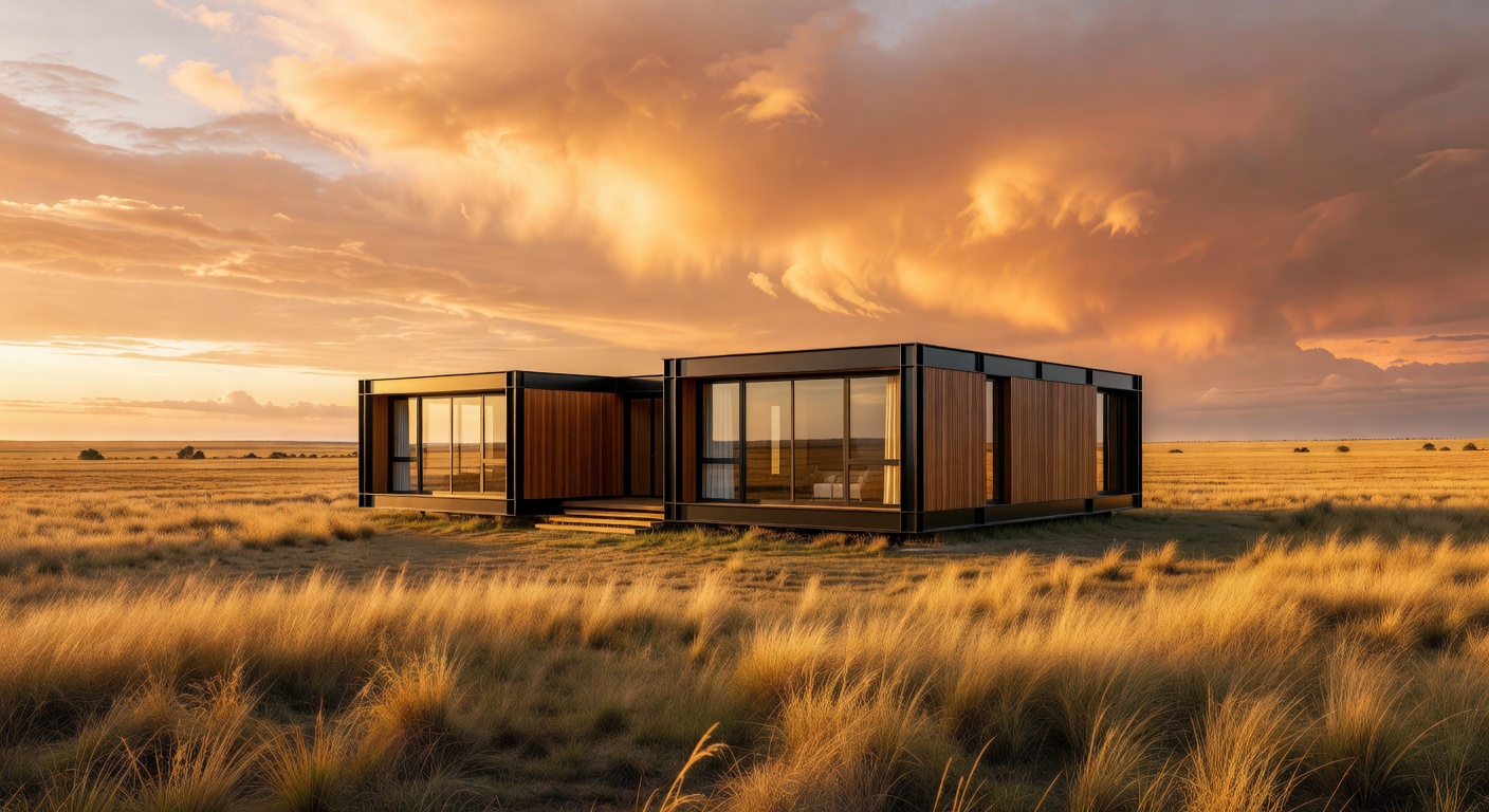 Vivienda modular contemporánea de dos módulos